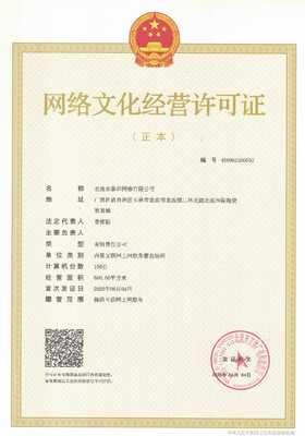 關于新核發網絡文化經營許可證的公示（編號 450981200052）
